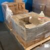 pallets of cleaning supplies